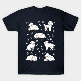 White Poodle Pattern T-Shirt